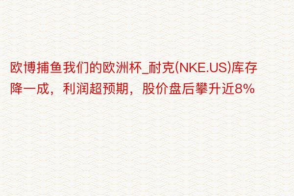 欧博捕鱼我们的欧洲杯_耐克(NKE.US)库存降一成，利润超预期，股价盘后攀升近8%